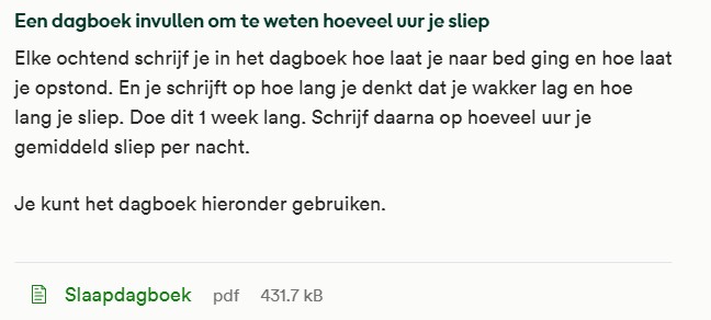 Onderaan stap 1: weten hoeveel uur je meestal slaapt